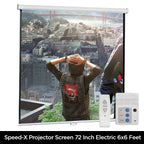 Projector Screen 72 inch Electric Motorised 6x6 Feet 1:1MW Speed-X