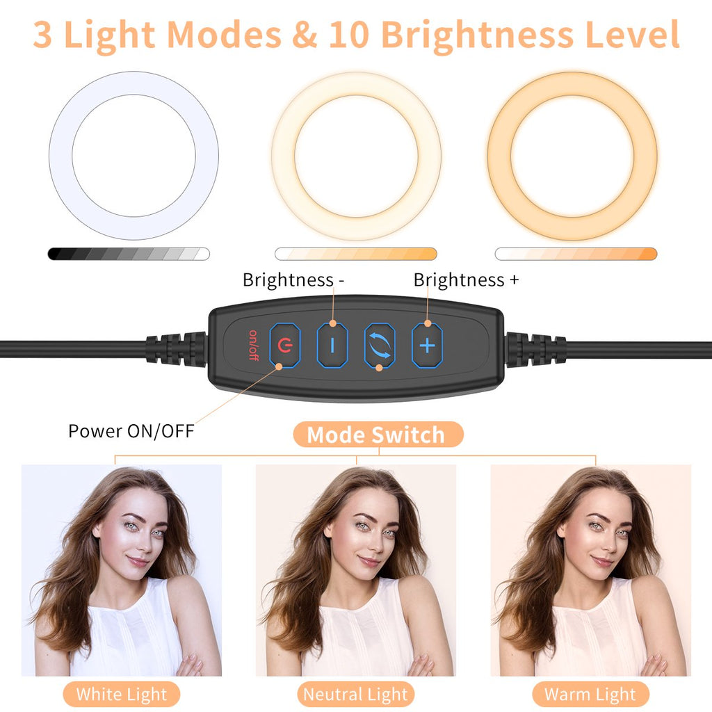26CM LED STUDIO CAMERA RING LIGHT PHOTOGRAPHY WITH MOBILE HOLDER
