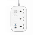 LDNIO SC6 45W GAN FAST CHARGING 3250W POWER EXTENSION 3 SOCKETS 2 USB-A + 2 USB-C 2M