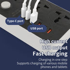 603PU Speed-X POWER UNIVERSAL TRAVEL 3SOCKET+3USB+2Type-C CABEL LENGTH 2M