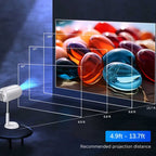 TS-6 YJMOYE PORTABLE PROJECTOR 2GB+16GB ANDROID11.0 SMART HD 4K MINI PROJECTORS GIMBAL COMES WITH HIDDEN LIFT