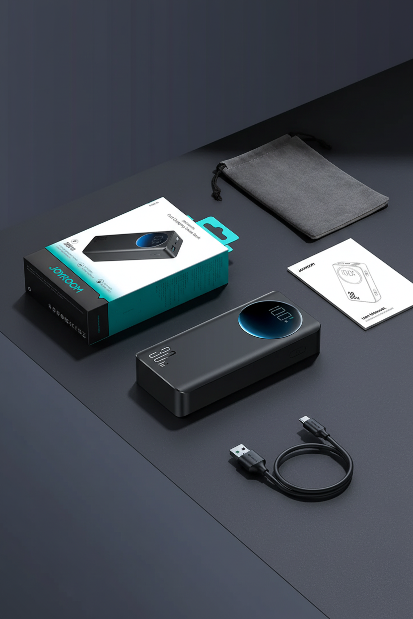 JOYROOM JR-PBF03 dark - unboxing flat lay