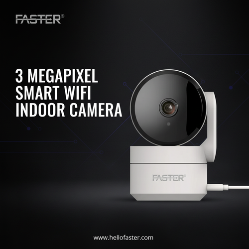 FASTER A30 3MP Smart WiFi Indoor Camera - Dark Theme Hero