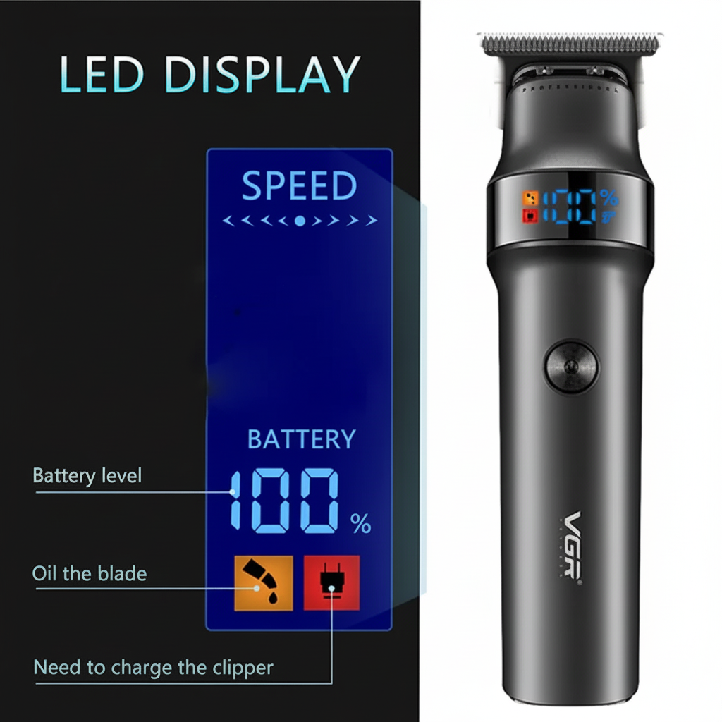 VGR V-987 LED Display features - dark theme