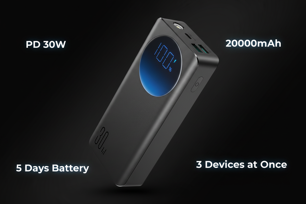 JOYROOM JR-PBF02 lifestyle specs - PD 30W 5 days battery