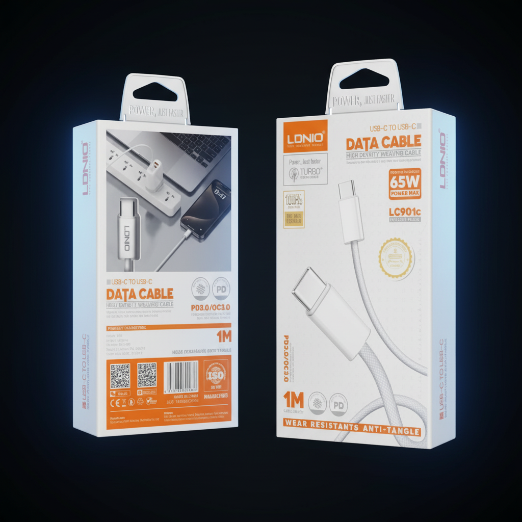 LDNIO LC901C Cable In-Use Dark Enhanced
