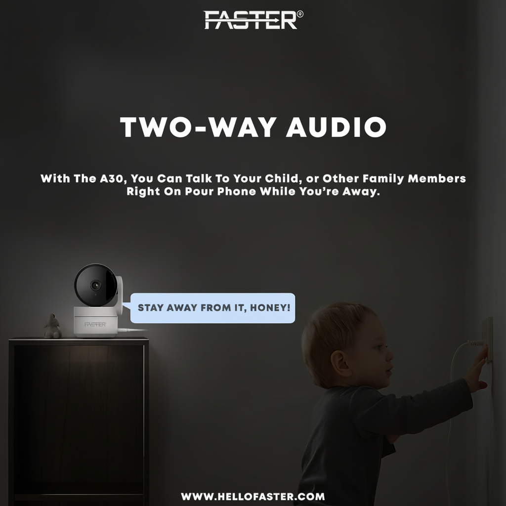 FASTER A30 Two-Way Audio Feature - Dark Theme